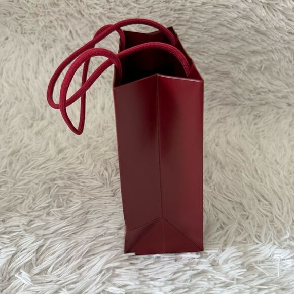 Cartier Red Shopping Bag with Rope Straps and Gold Embossed Logo - Picture 3 of 8